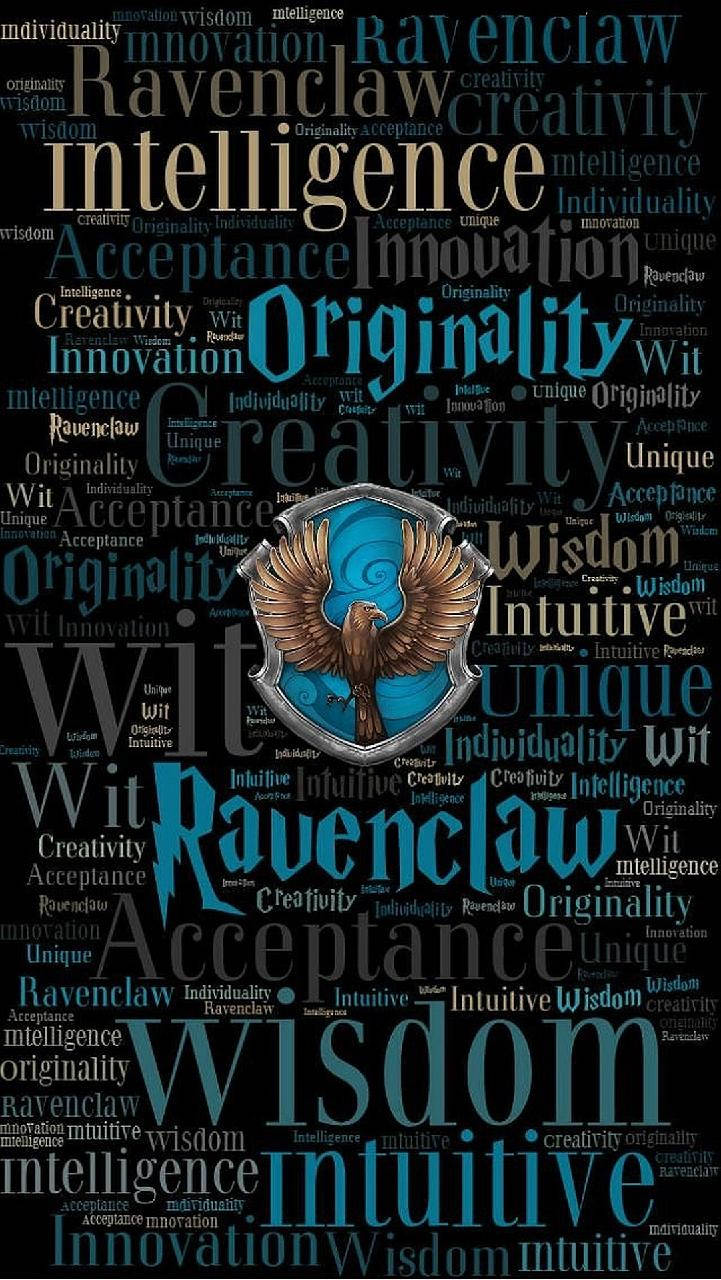 Ravenclaw, eagle wings, word cloud, HD Phone Wallpaper
