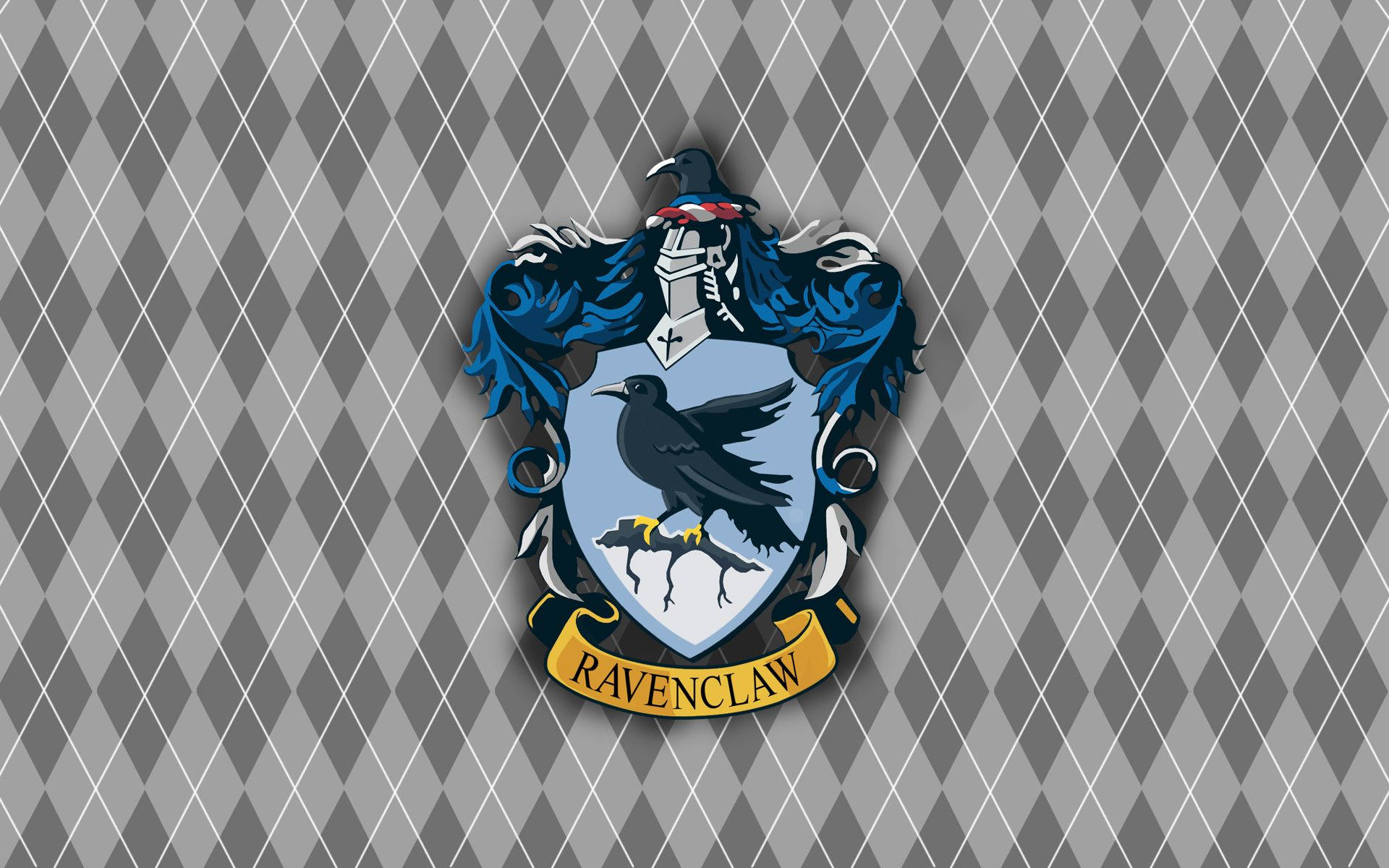 Ravenclaw, black raven, books, Full HD Desktop Wallpaper