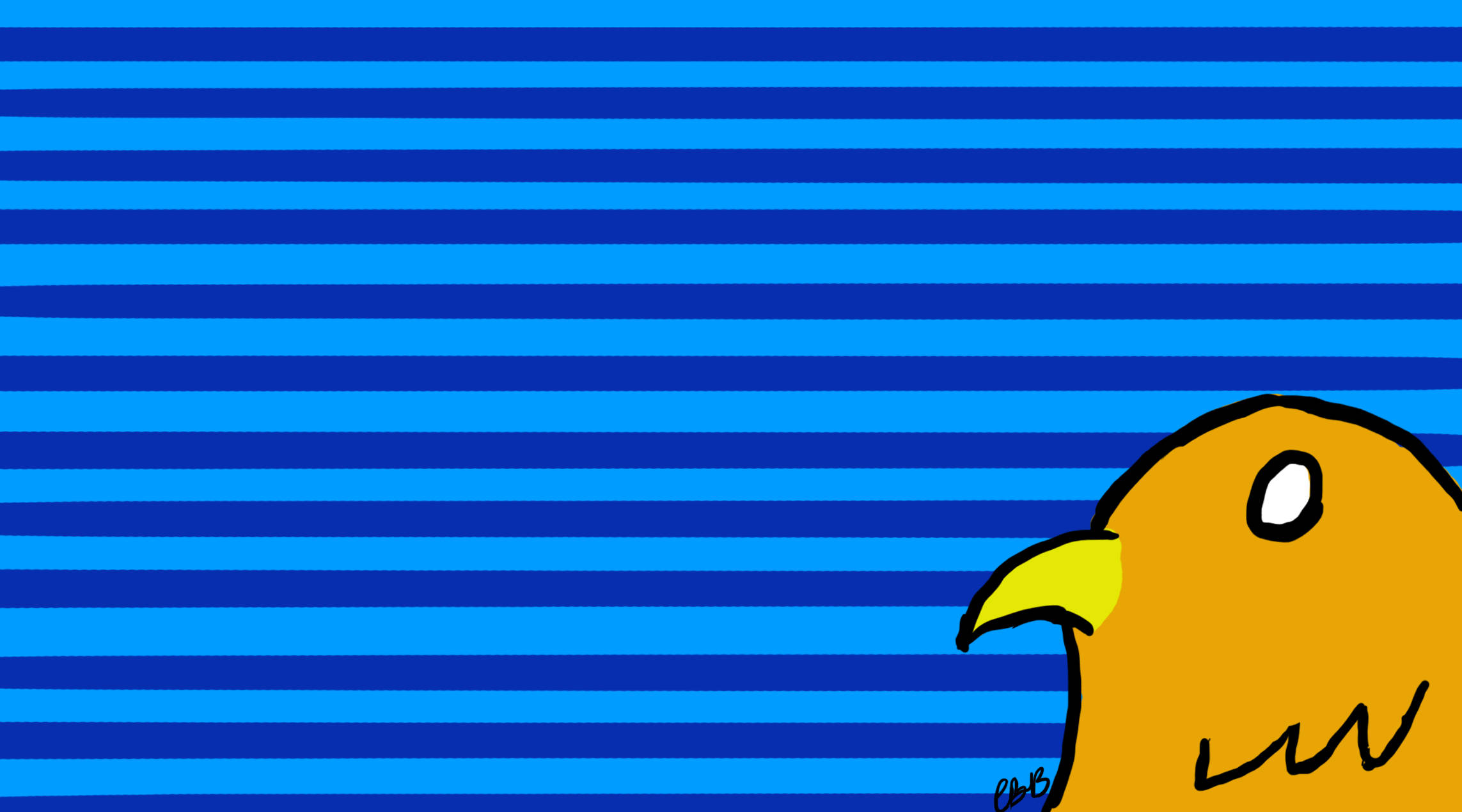 Ravenclaw, yellow beak, bold blue striped background, Full HD Desktop Wallpaper