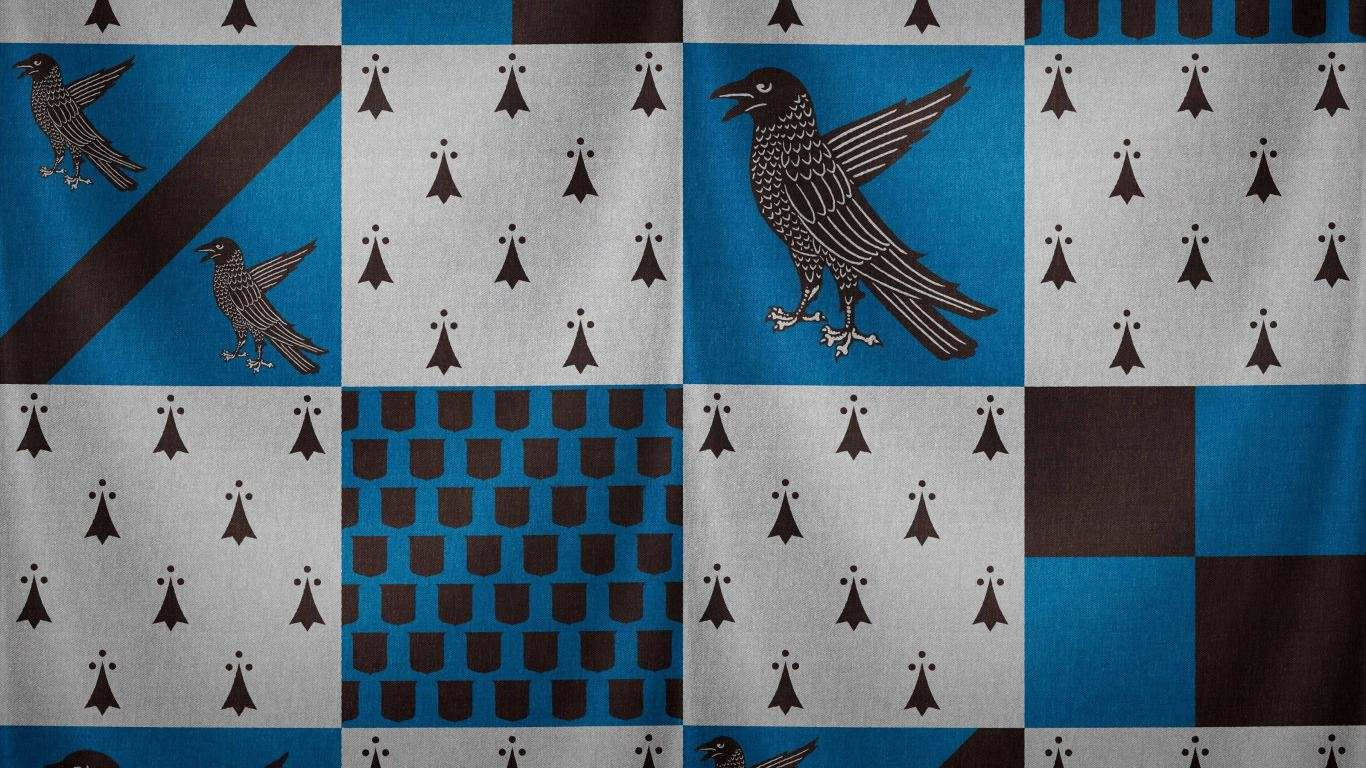 Ravenclaw, tapestry, black ravens, HD Desktop Wallpaper