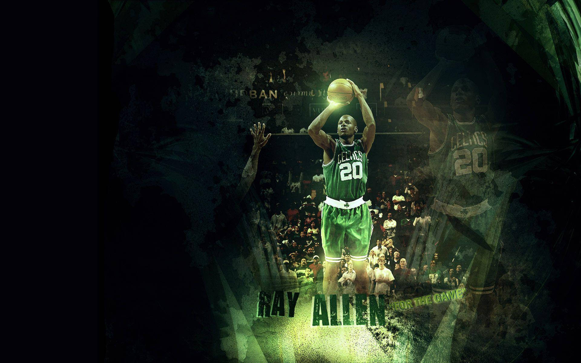 Ray Allen, green Celtics jersey, basketball, Full HD Desktop Wallpaper