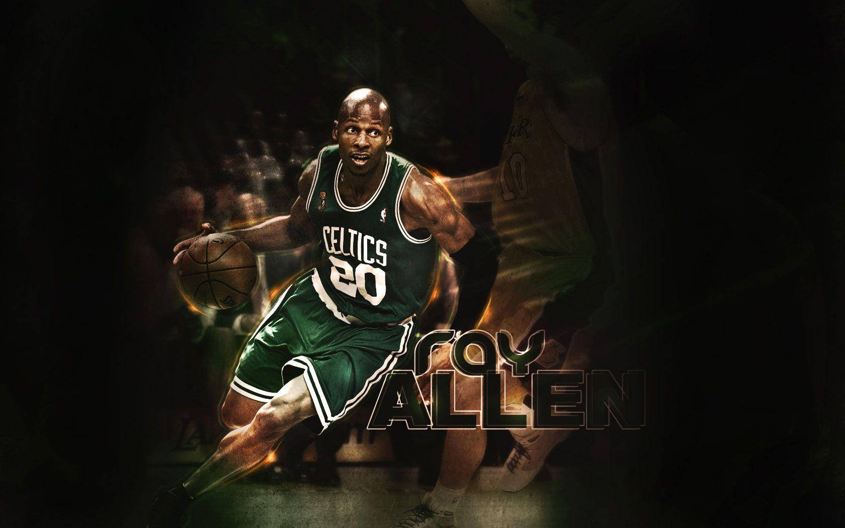 Ray Allen, green Celtics jersey, basketball, HD Desktop Wallpaper