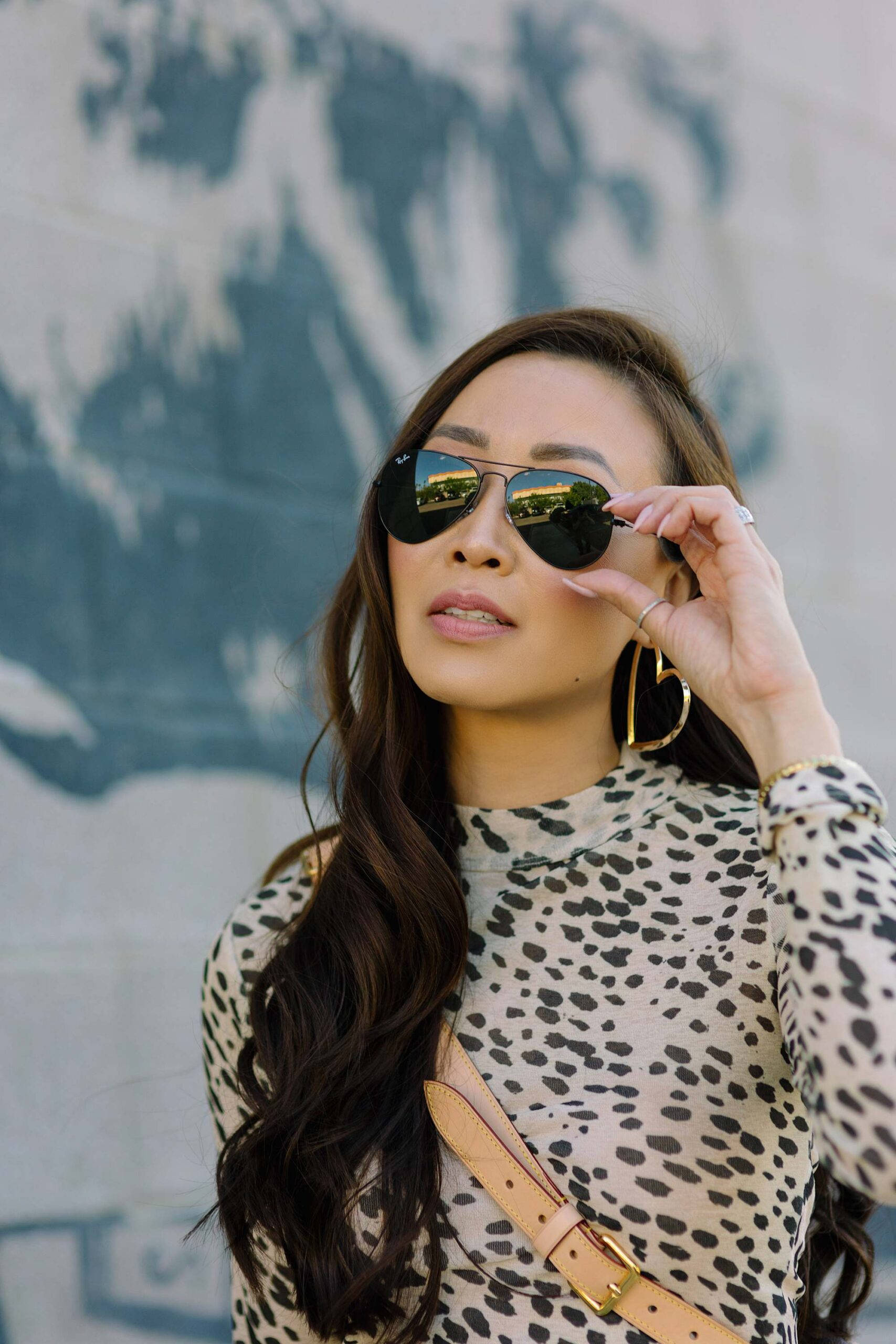 Ray-Ban, aviator sunglasses, leopard print, 2K Phone Wallpaper