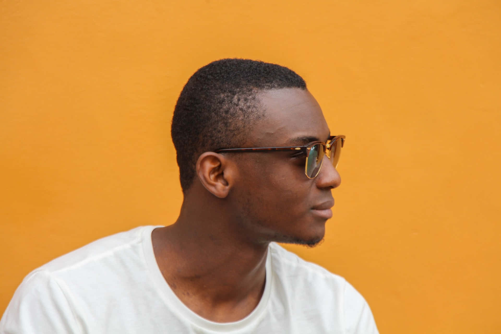 Ray-Ban, orange background, vibrant orange wall, Full HD Desktop Wallpaper