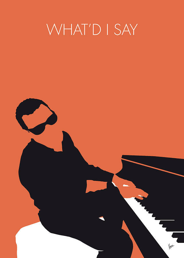 Ray Charles, silhouette, piano, SD Phone Wallpaper