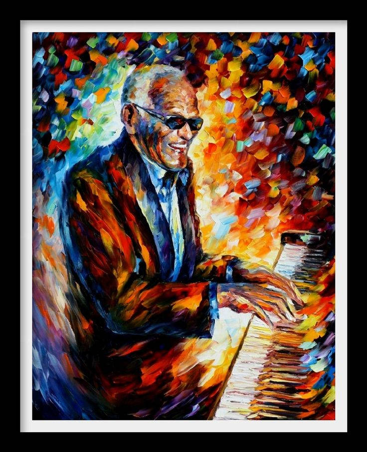 Ray Charles, oil painting, sunglasses, SD Phone Wallpaper