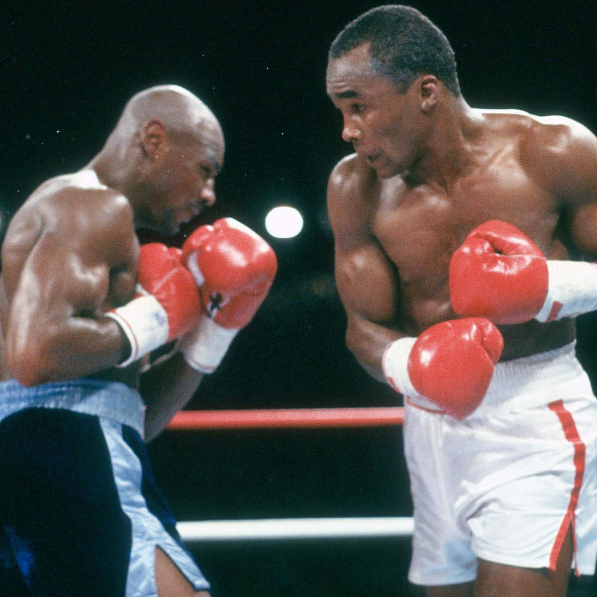 Ray Leonard, red gloves, dimly lit ring, SD Desktop Wallpaper