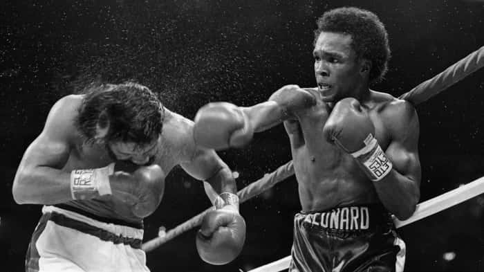 Ray Leonard, boxing ring, rain-splattered, SD Desktop Wallpaper