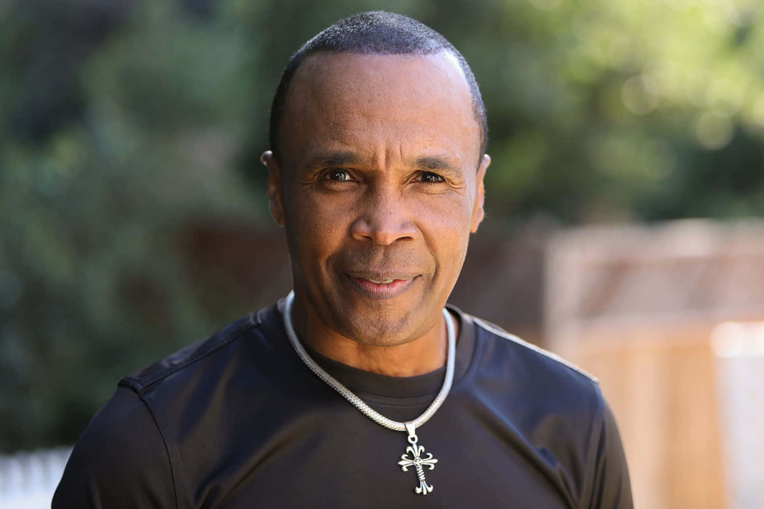 Ray Leonard, black shirt, silver cross necklace, HD Desktop Wallpaper