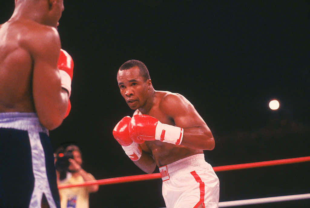 Ray Leonard, spotlight, red ropes, SD Desktop Wallpaper