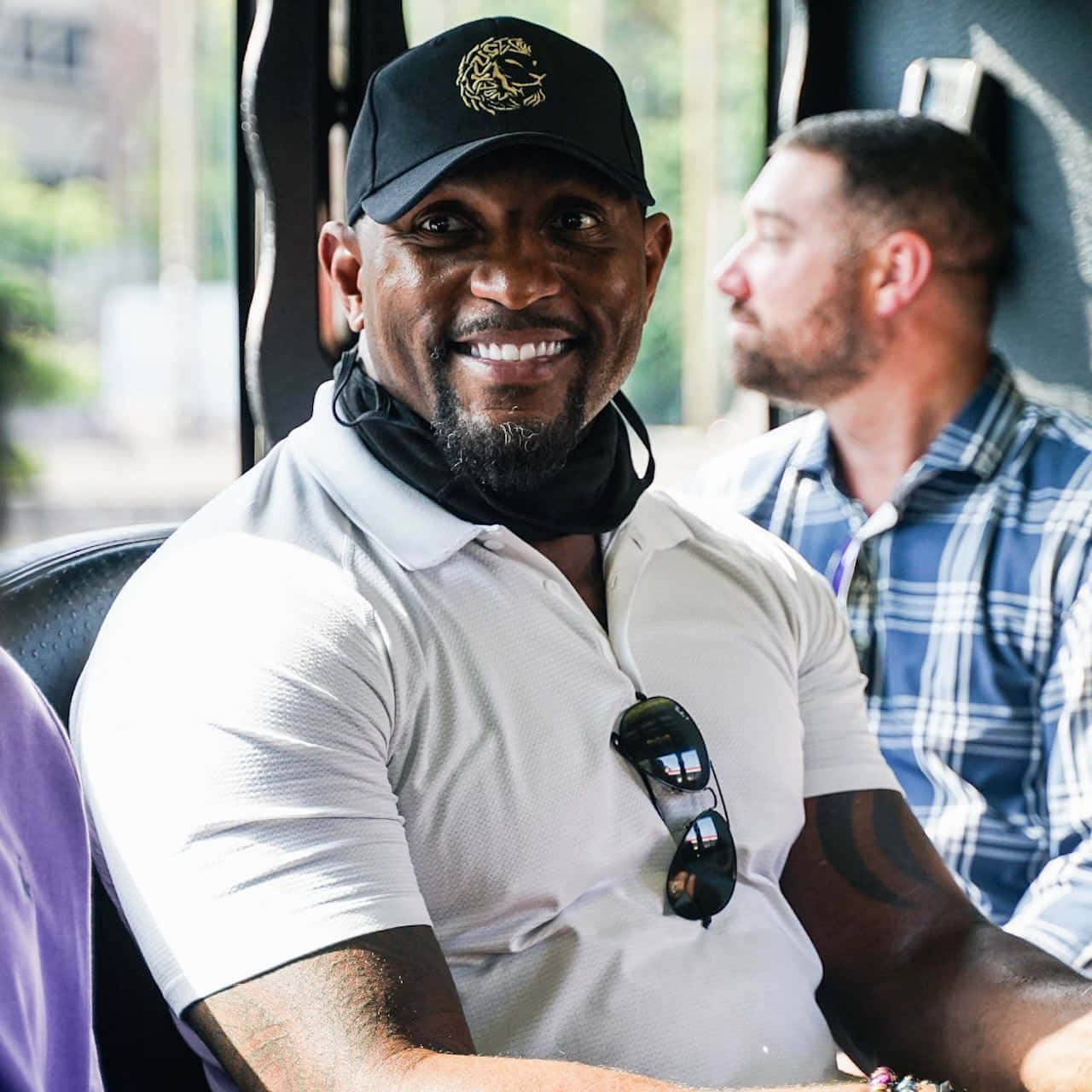 Ray Lewis, black cap, white polo shirt, HD Desktop Wallpaper