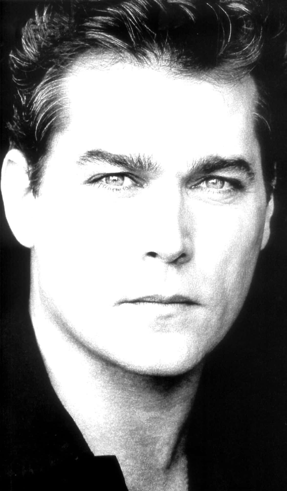 Ray Liotta, black and white portrait, intense eyes, Full HD Phone Wallpaper