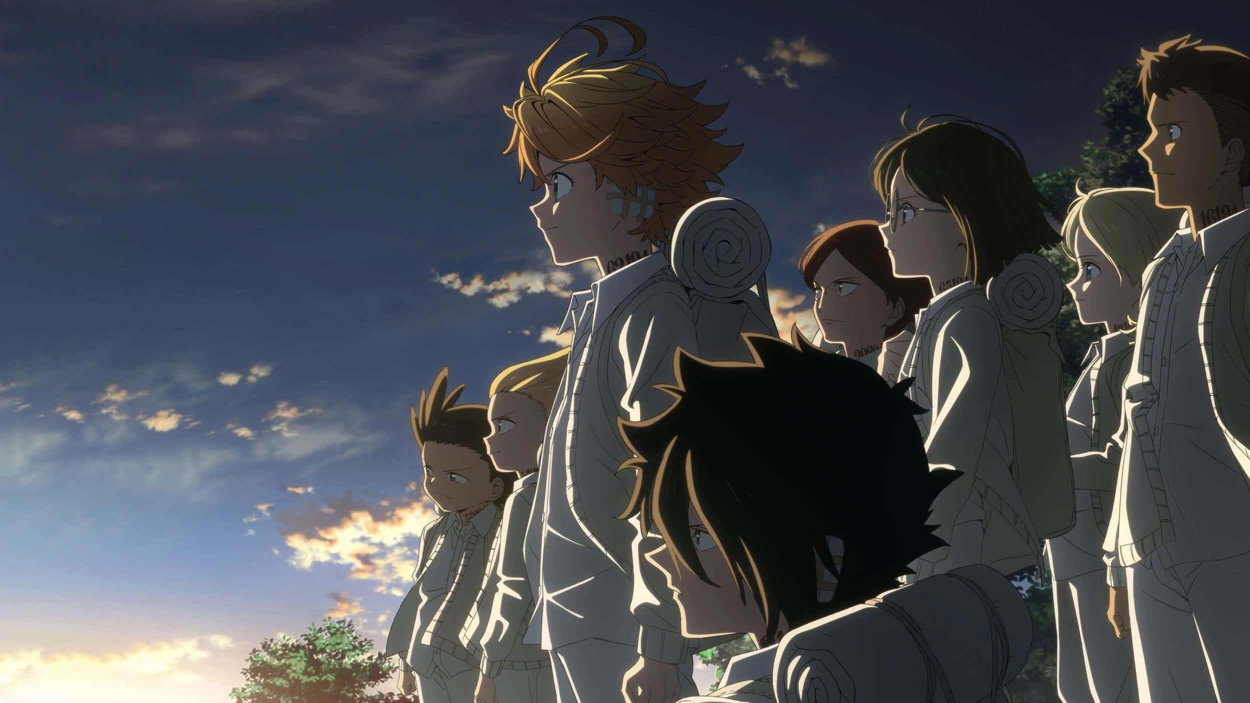 Ray, The Promised Neverland, twilight sky, Full HD Desktop Wallpaper