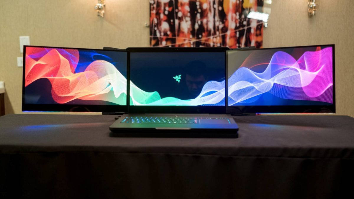 Razer, laptop, curved monitors, SD Desktop Wallpaper