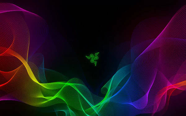 Razer, Neon Hues, black background, SD Desktop Wallpaper
