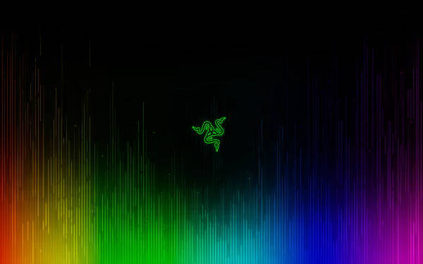 Razer Neon 4K, glowing green Razer logo, black background, SD Desktop Wallpaper