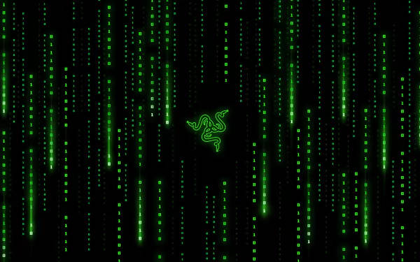 Razer, 4K, green digital rain, SD Desktop Wallpaper