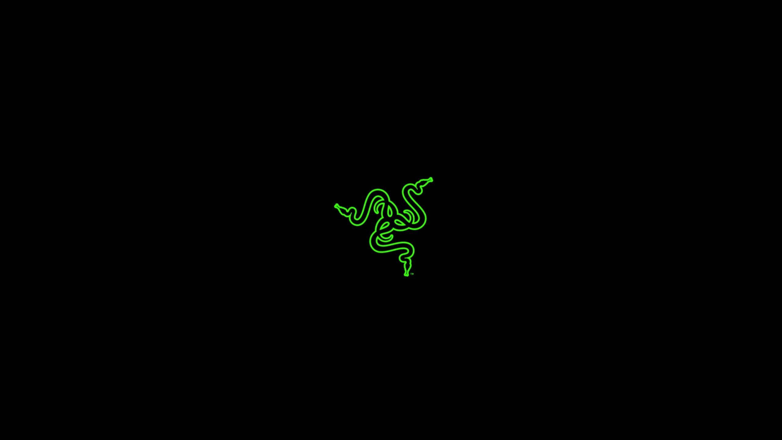 Razer, green logo, glowing, 2K Desktop Wallpaper