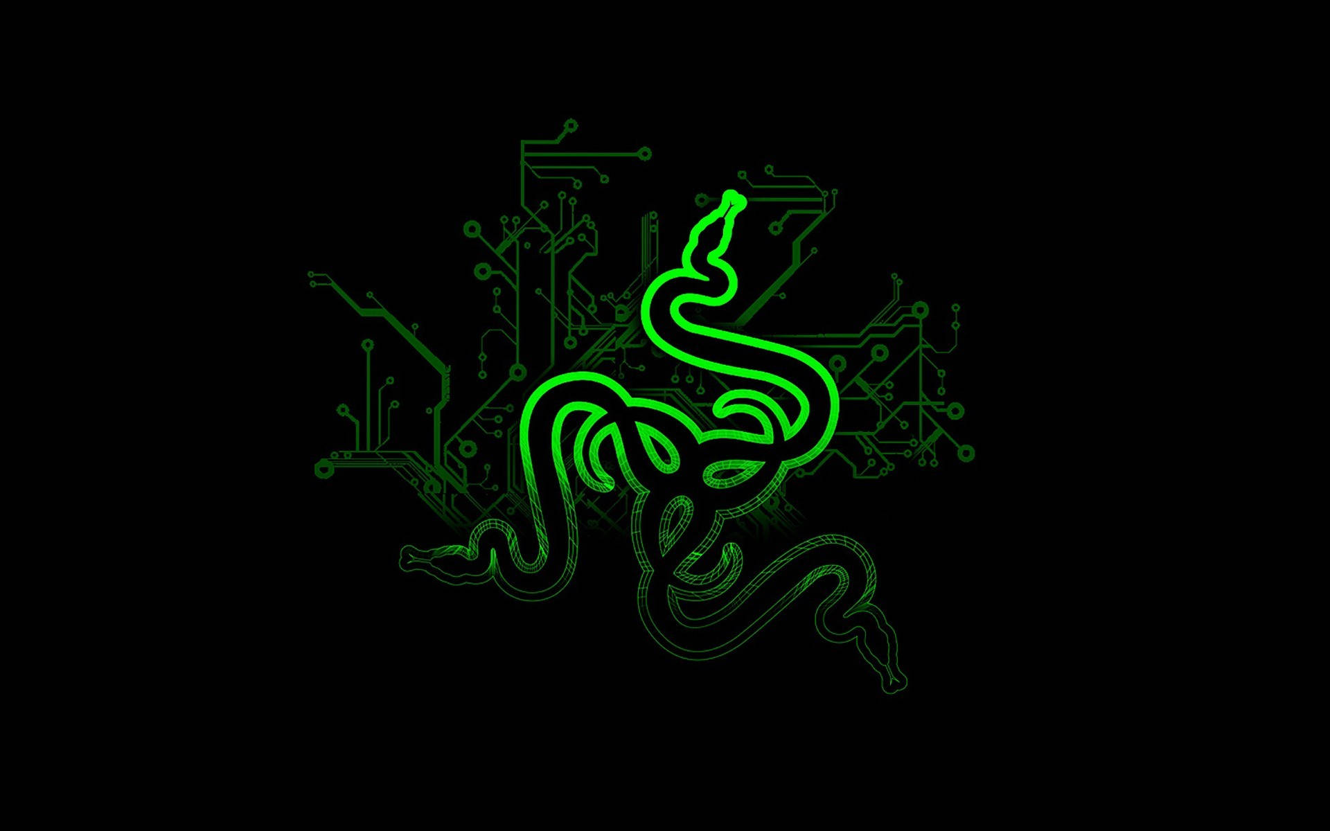Razer PC, green Razer logo, glowing green, Full HD Desktop Wallpaper