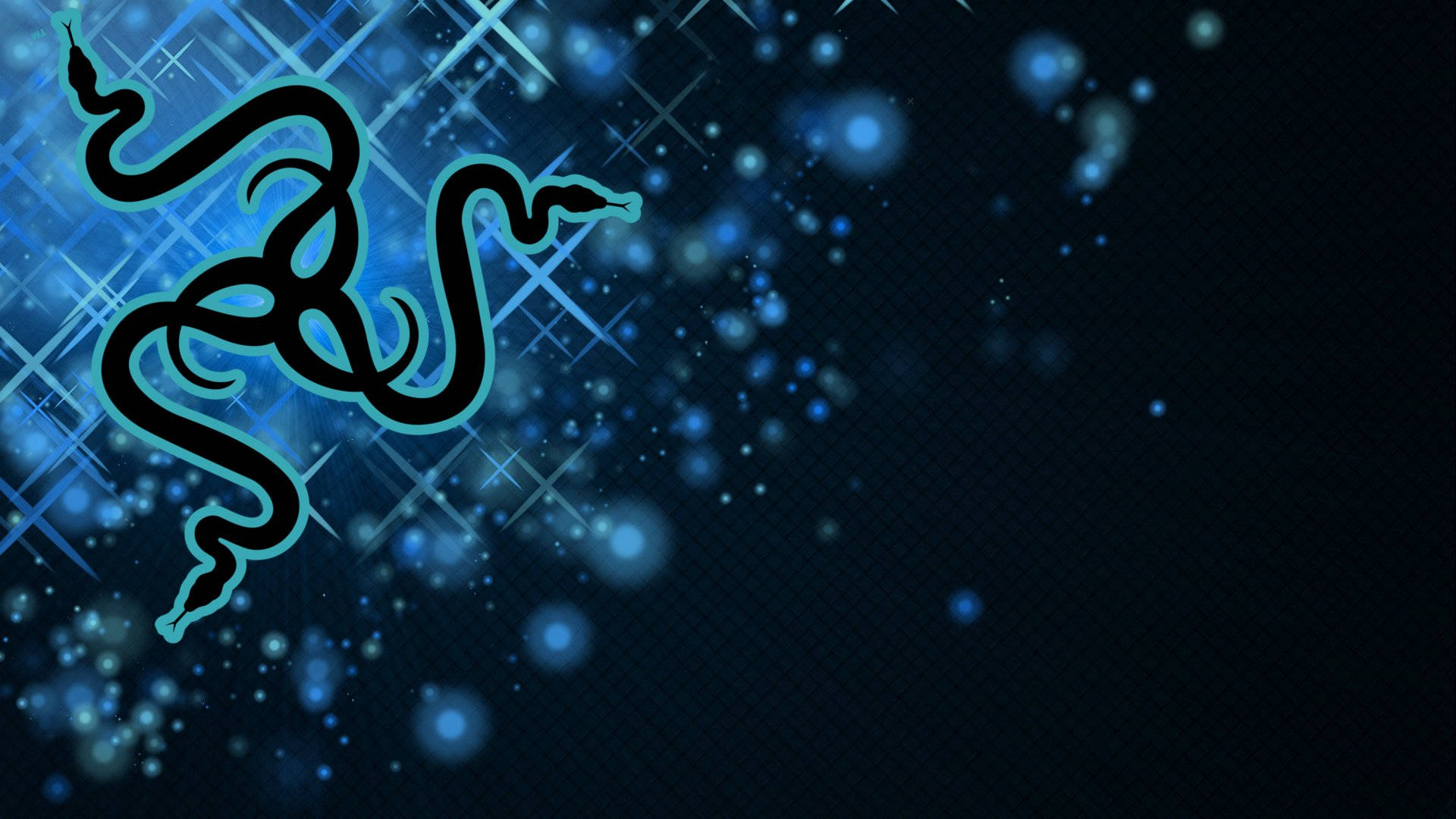 Razer PC, Razer logo, blue sparkles, Full HD Desktop Wallpaper