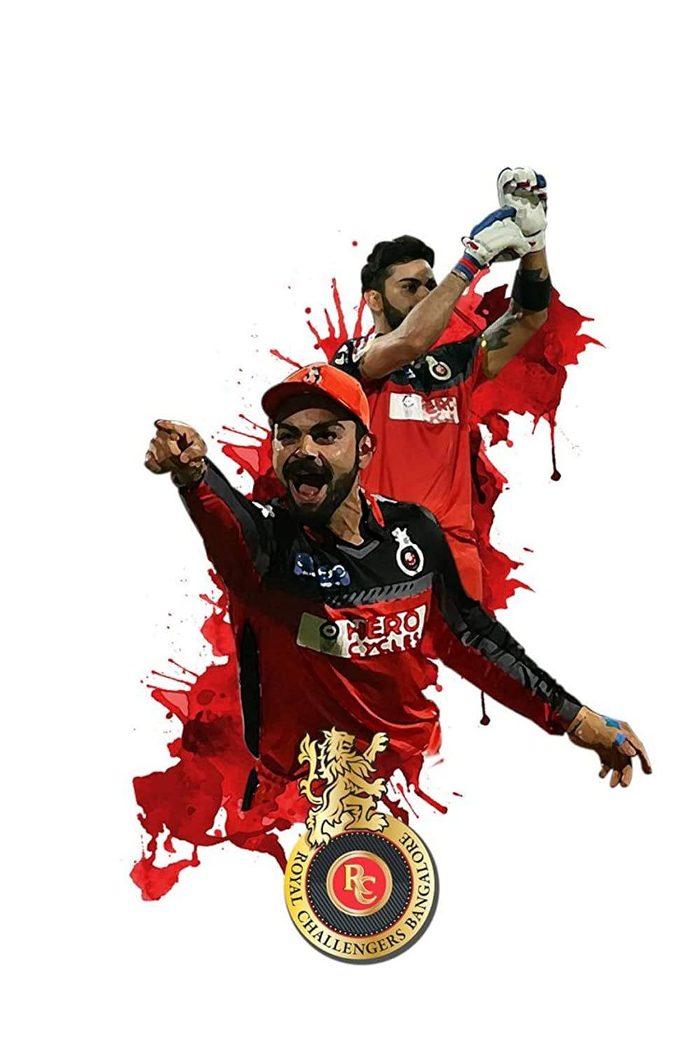 RCB Team, red paint, white, HD Phone Wallpaper