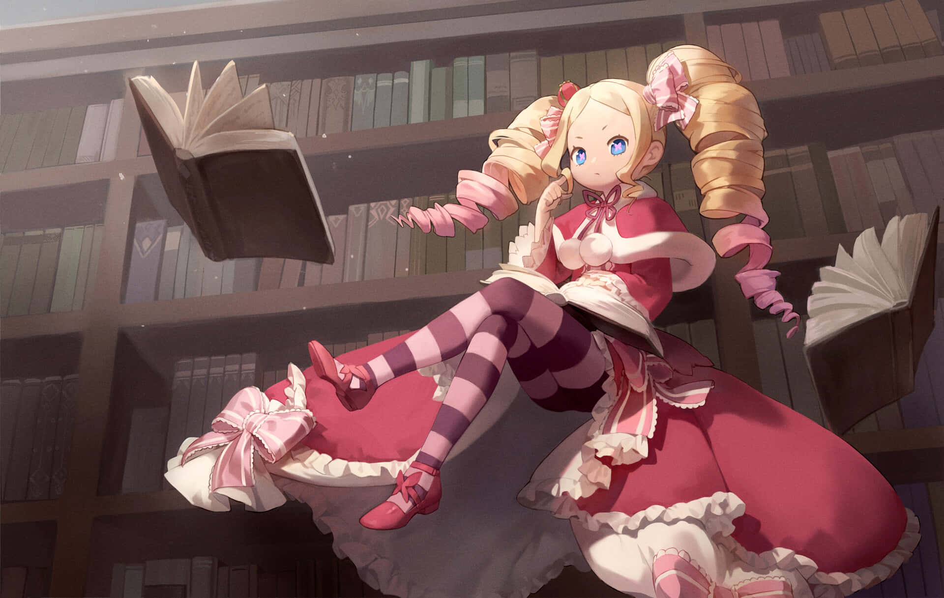 Re Zero, Beatrice, pink dress, Full HD Desktop Wallpaper