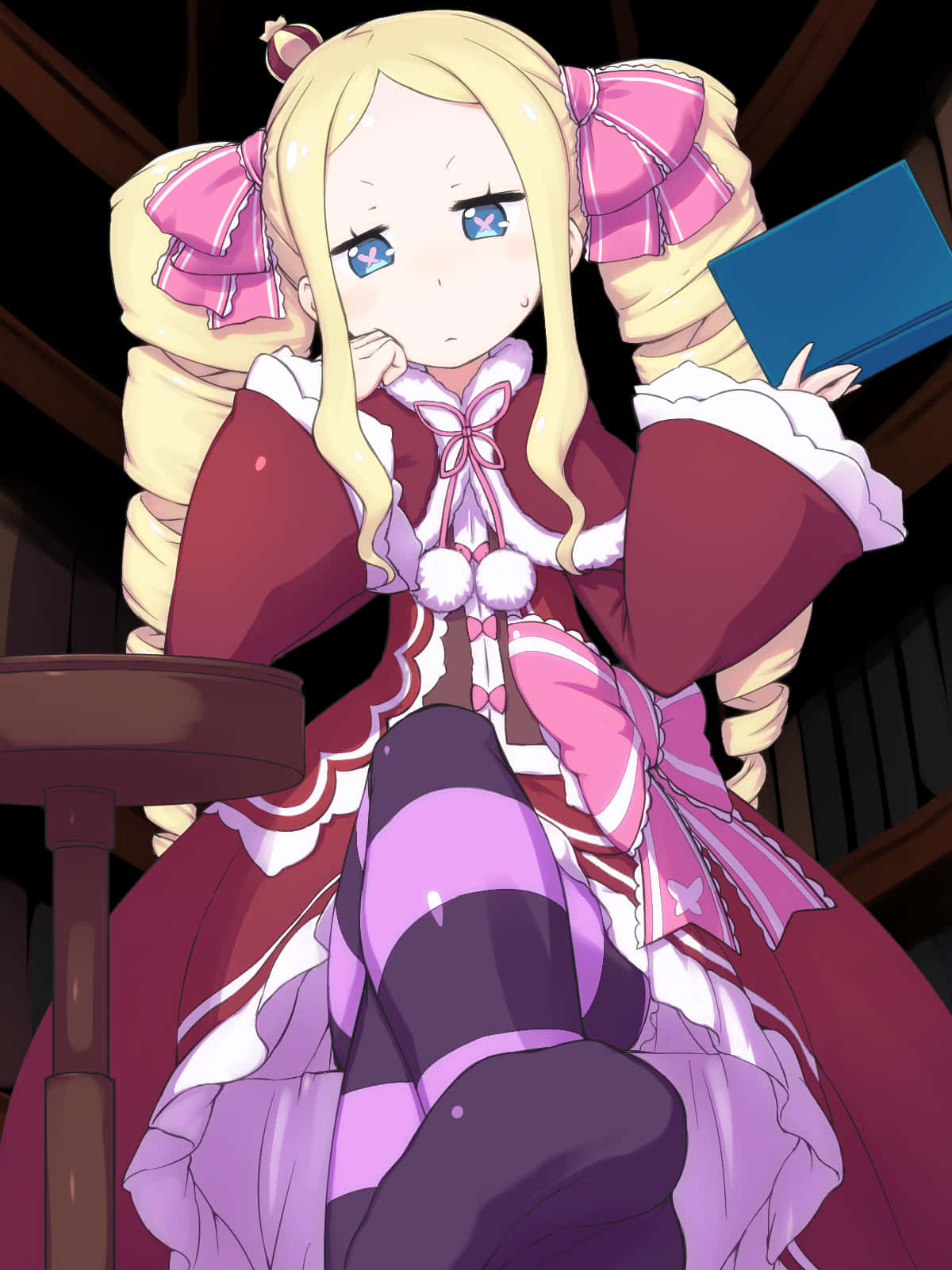 Re Zero, Beatrice, red and pink maid outfit, HD Phone Wallpaper