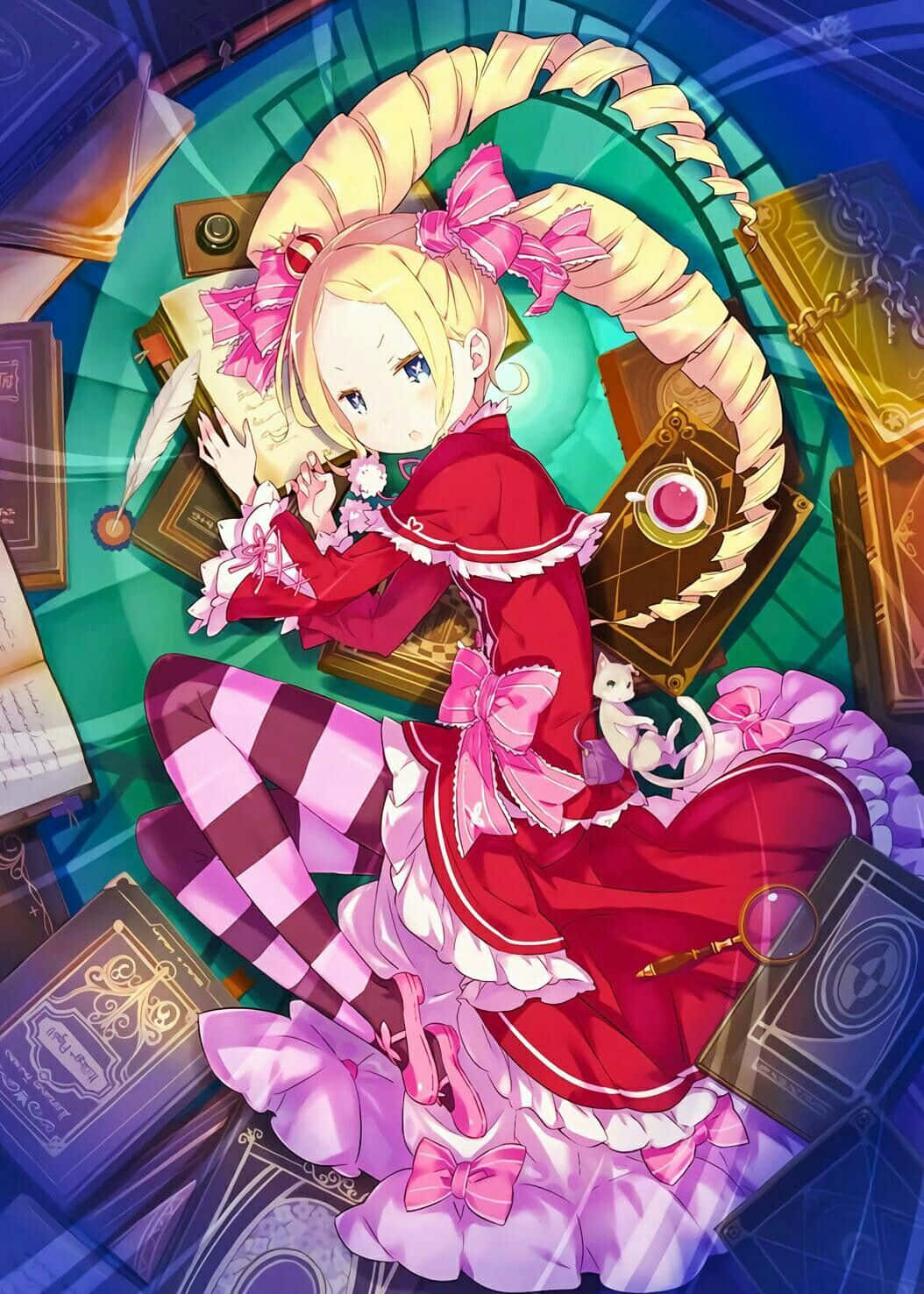 Beatrice, Re Zero, red frilly dress, HD Phone Wallpaper
