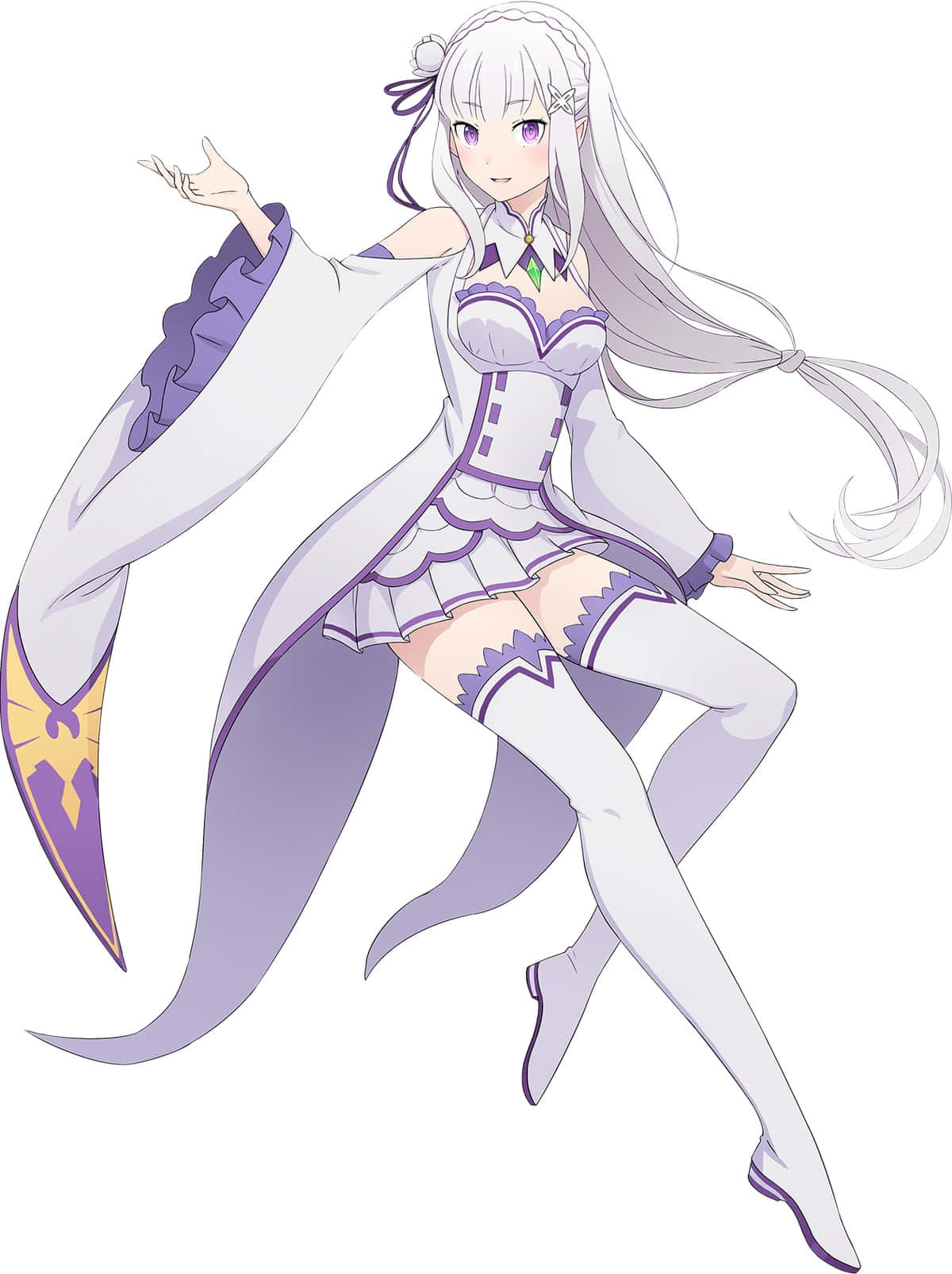 Re Zero Emilia, silver hair, purple eyes, HD Phone Wallpaper