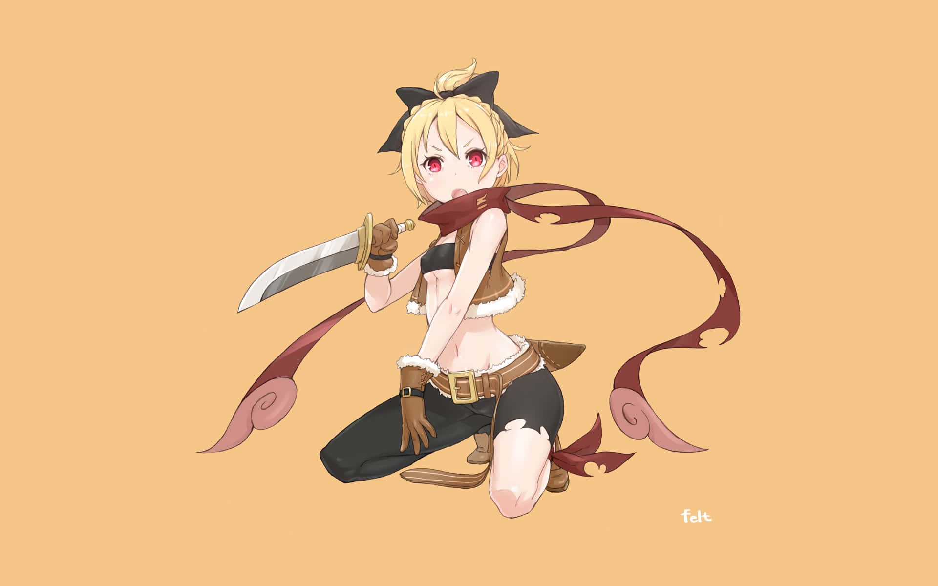 Re Zero Felt, blonde anime girl, red eyes, Full HD Desktop Wallpaper