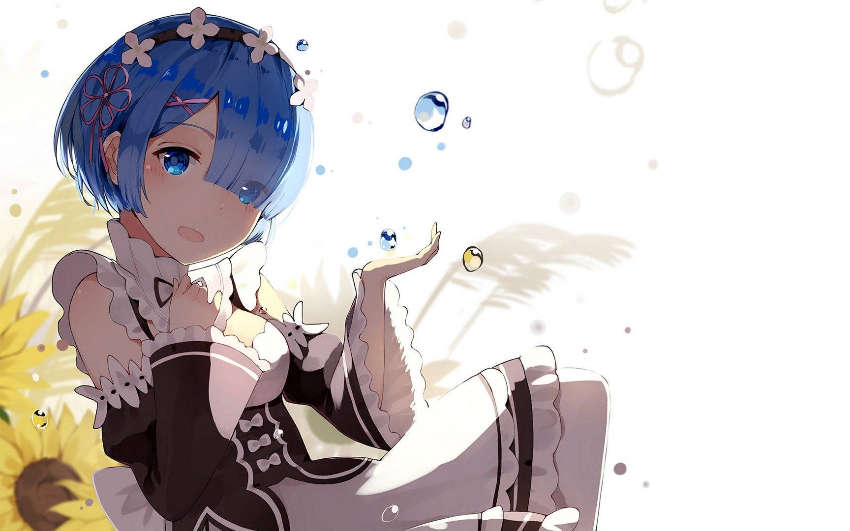 Re:ZERO, blue-haired anime girl, maid outfit, HD Desktop Wallpaper