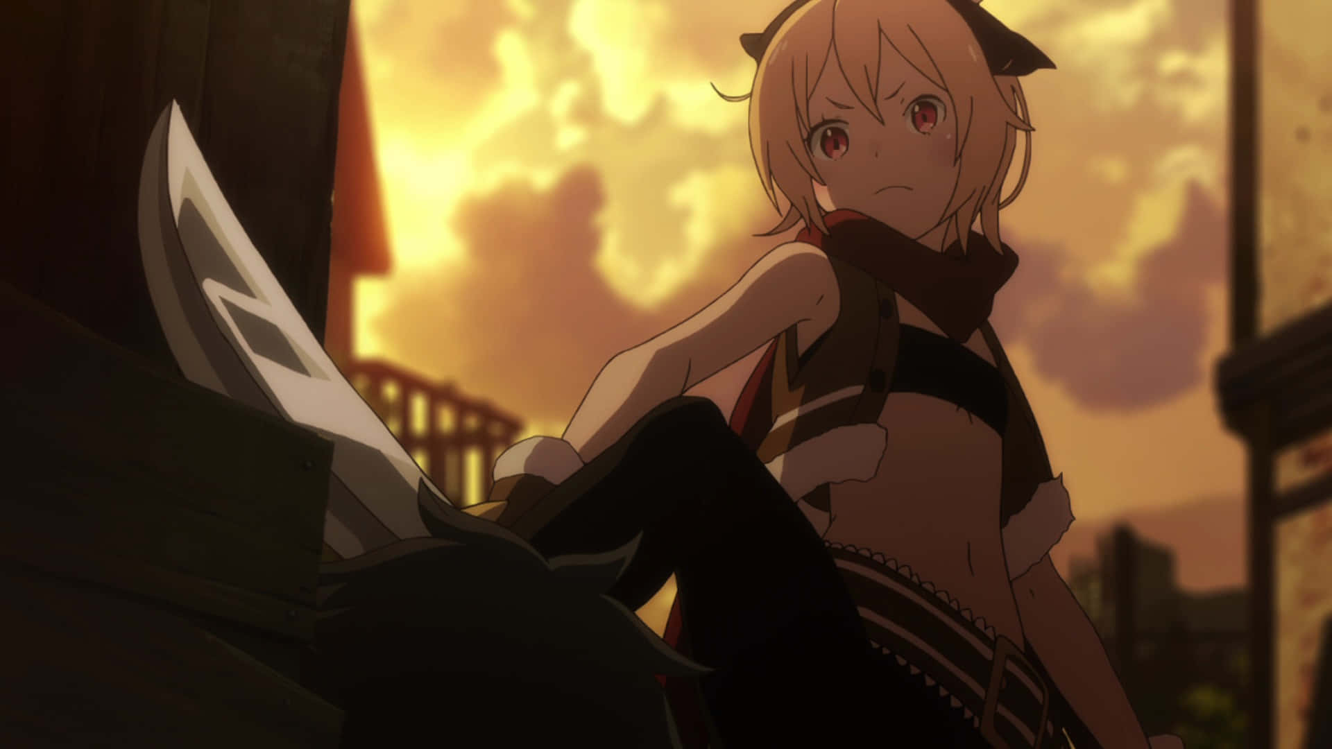 Re:Zero, cat ears, sword, Full HD Desktop Wallpaper