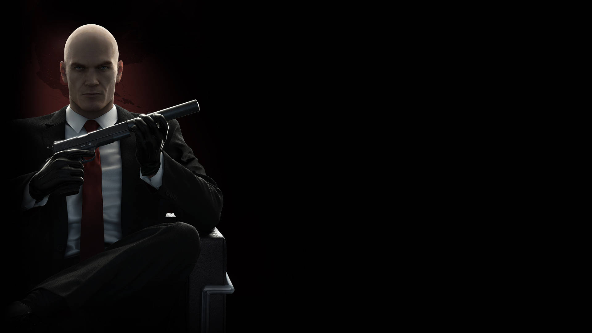 Real Hitman, bald man, black suit, Full HD Desktop Wallpaper