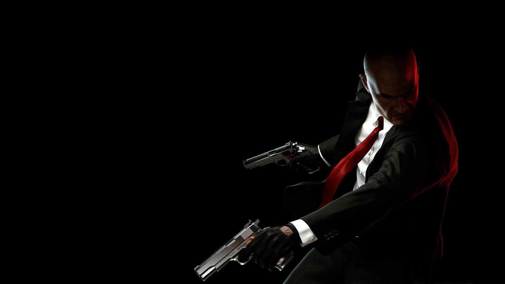 Real Hitman, bald man, black suit, Full HD Desktop Wallpaper