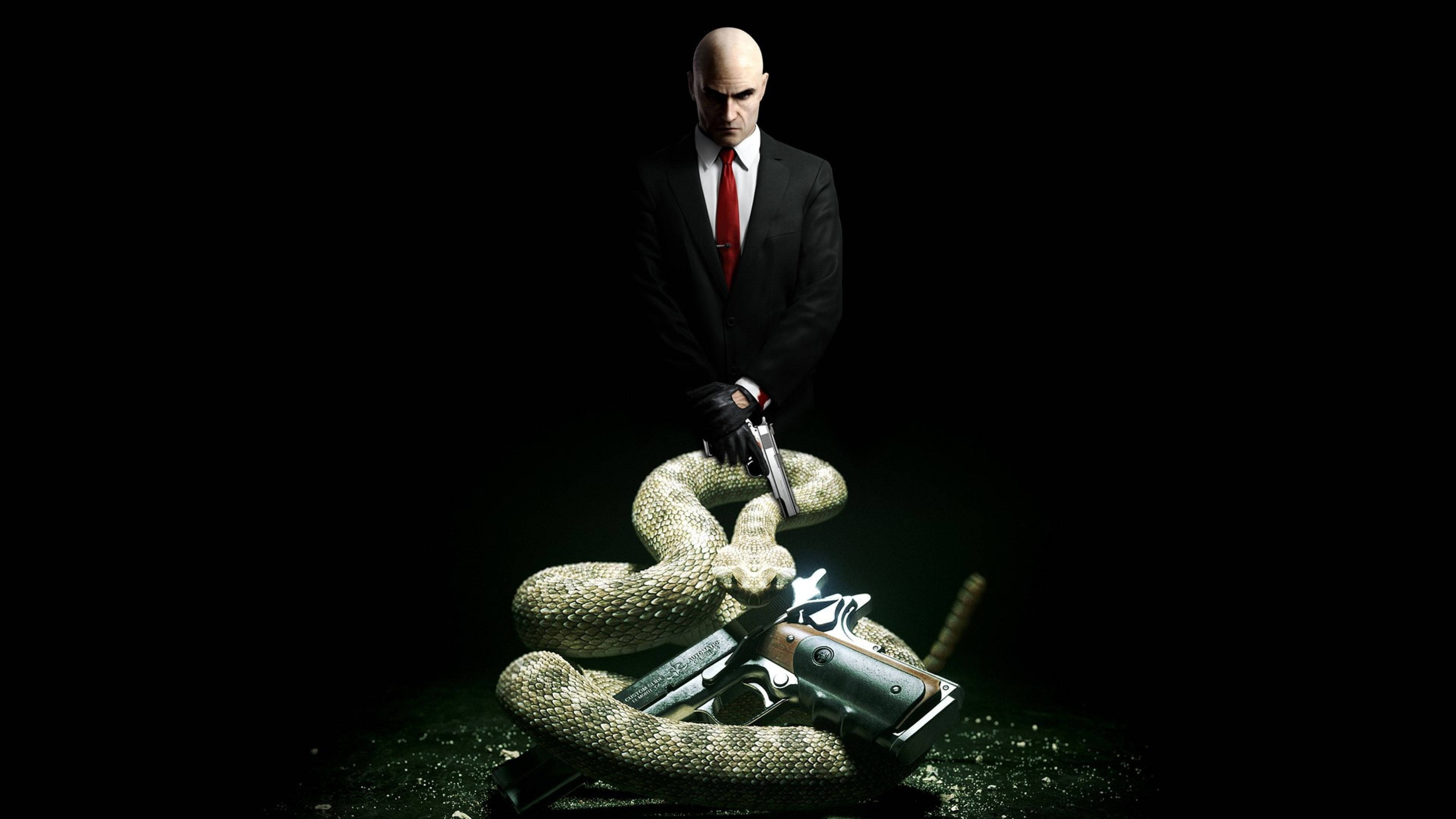 Real Hitman, black suit, red tie, 4K Desktop Wallpaper
