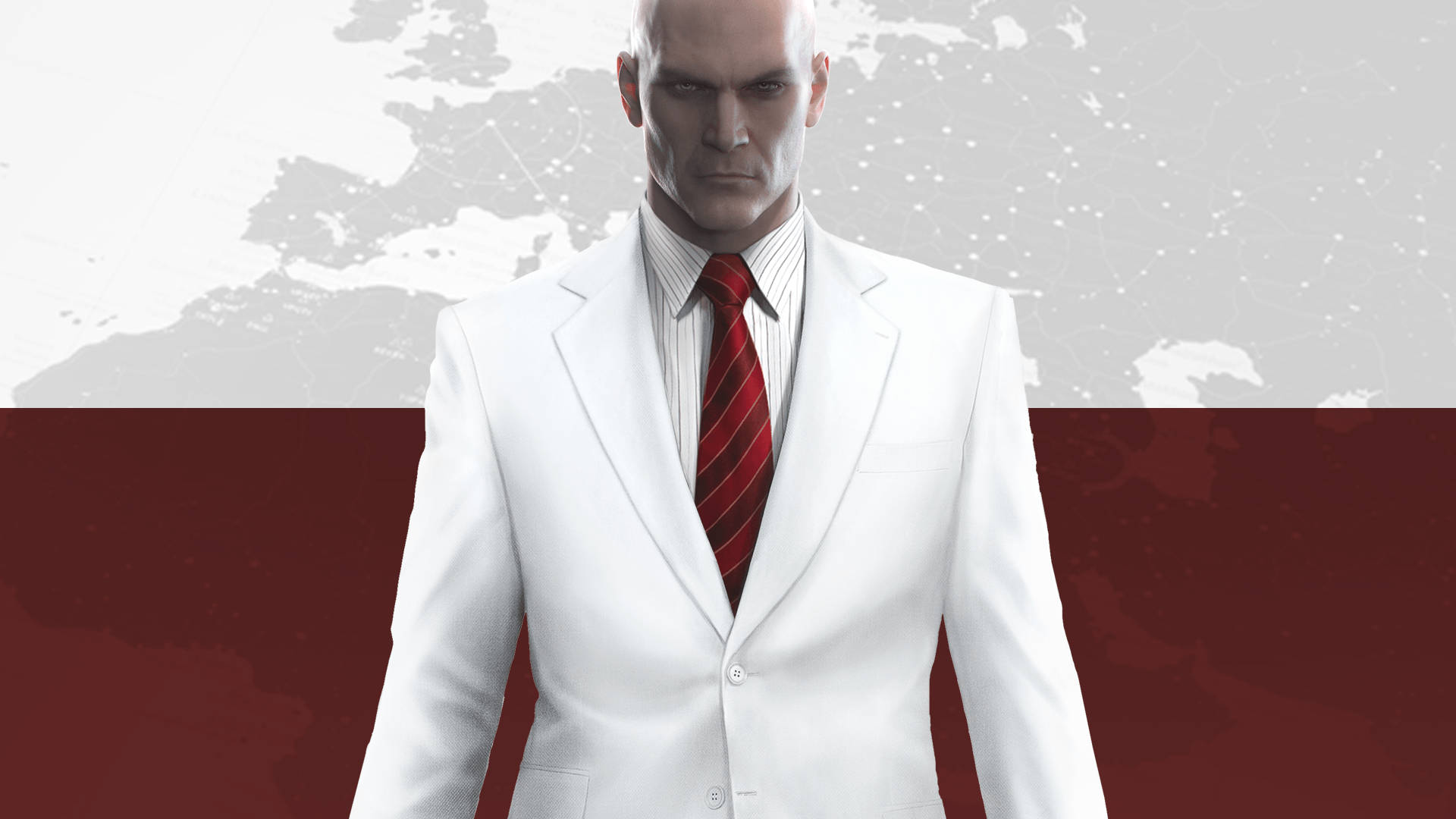 Real Hitman, white suit, red tie, Full HD Desktop Wallpaper