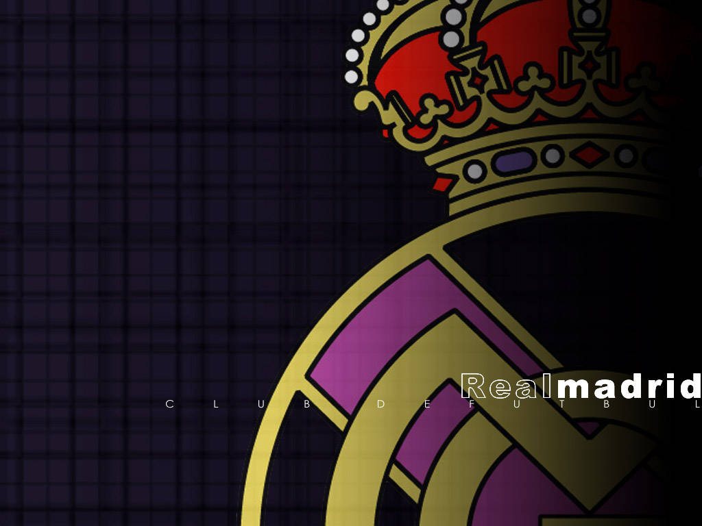 Real Madrid, half logo, red crown, SD Desktop Wallpaper