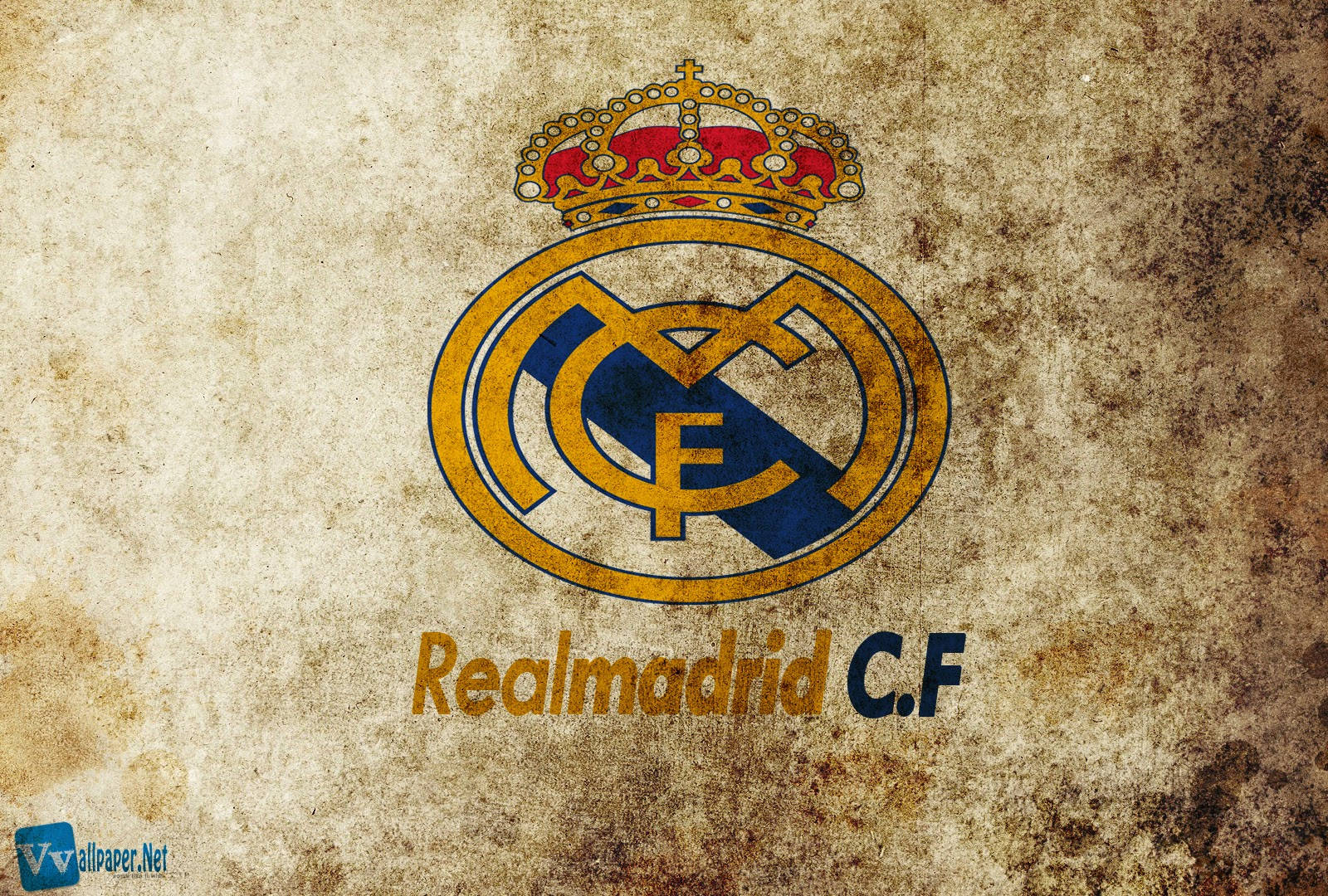 Real Madrid C.F., vintage logo, crown, HD Desktop Wallpaper