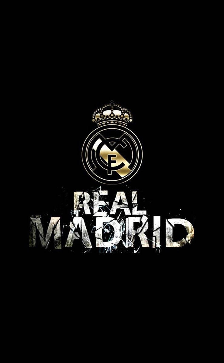 Real Madrid, black, gold, SD Phone Wallpaper