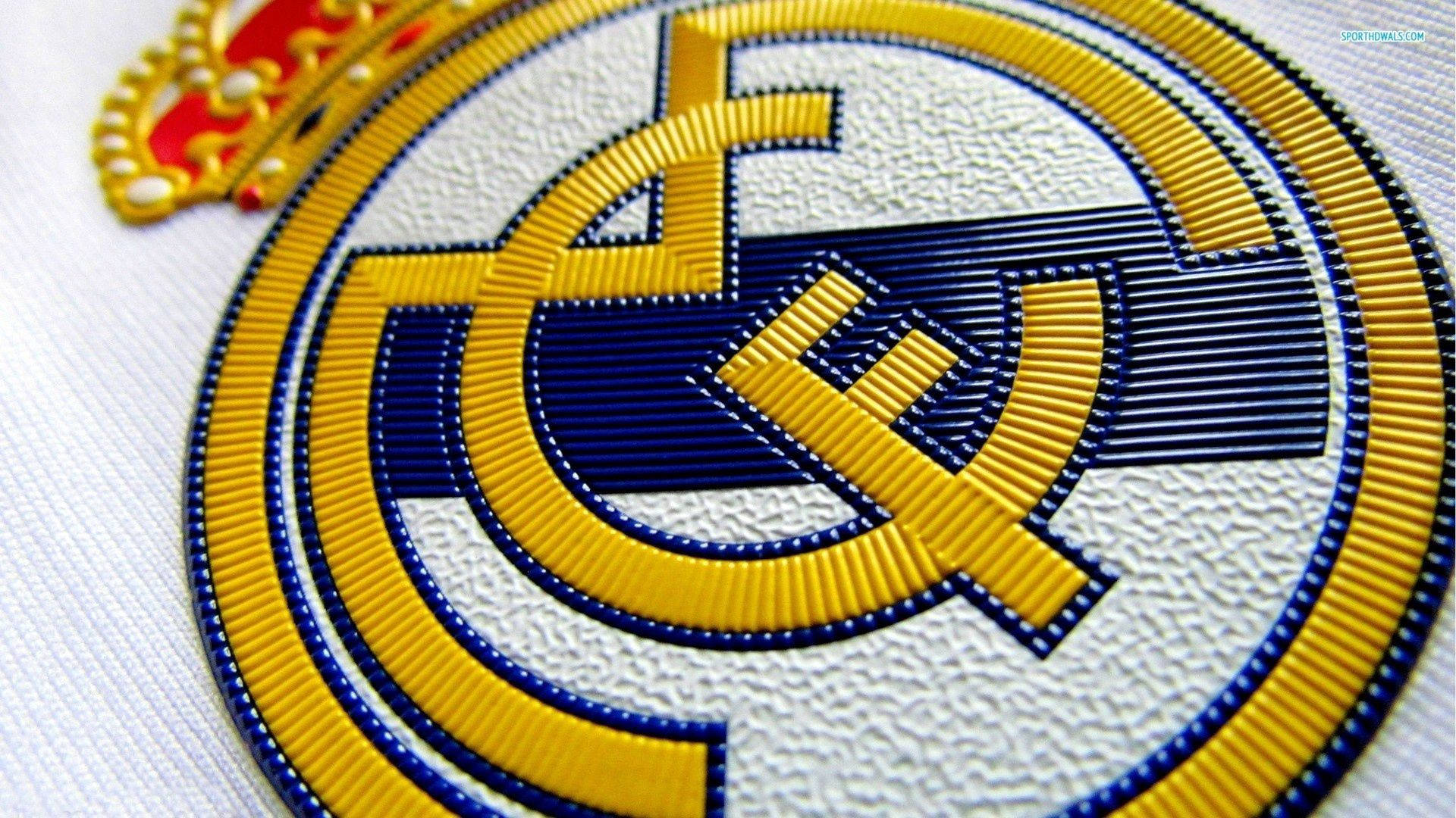 Real Madrid, football club crest, gold, Full HD Desktop Wallpaper