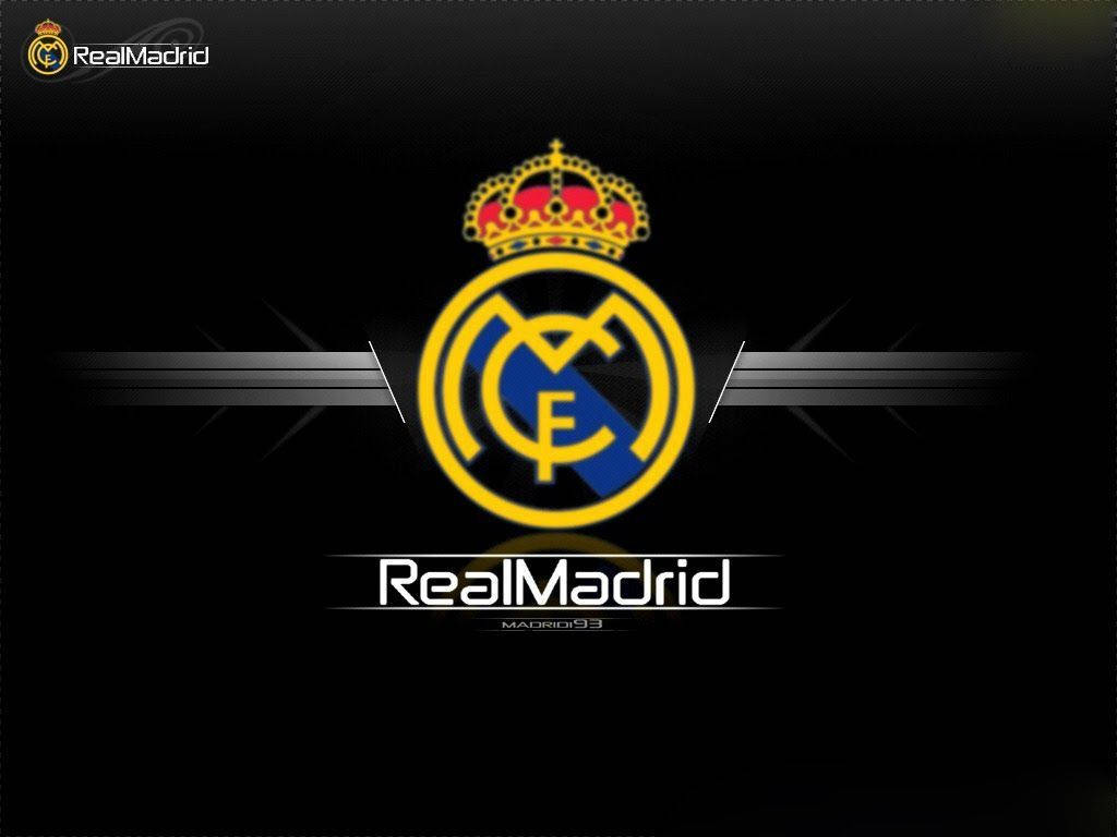 Real Madrid, modern logo, gold, SD Desktop Wallpaper
