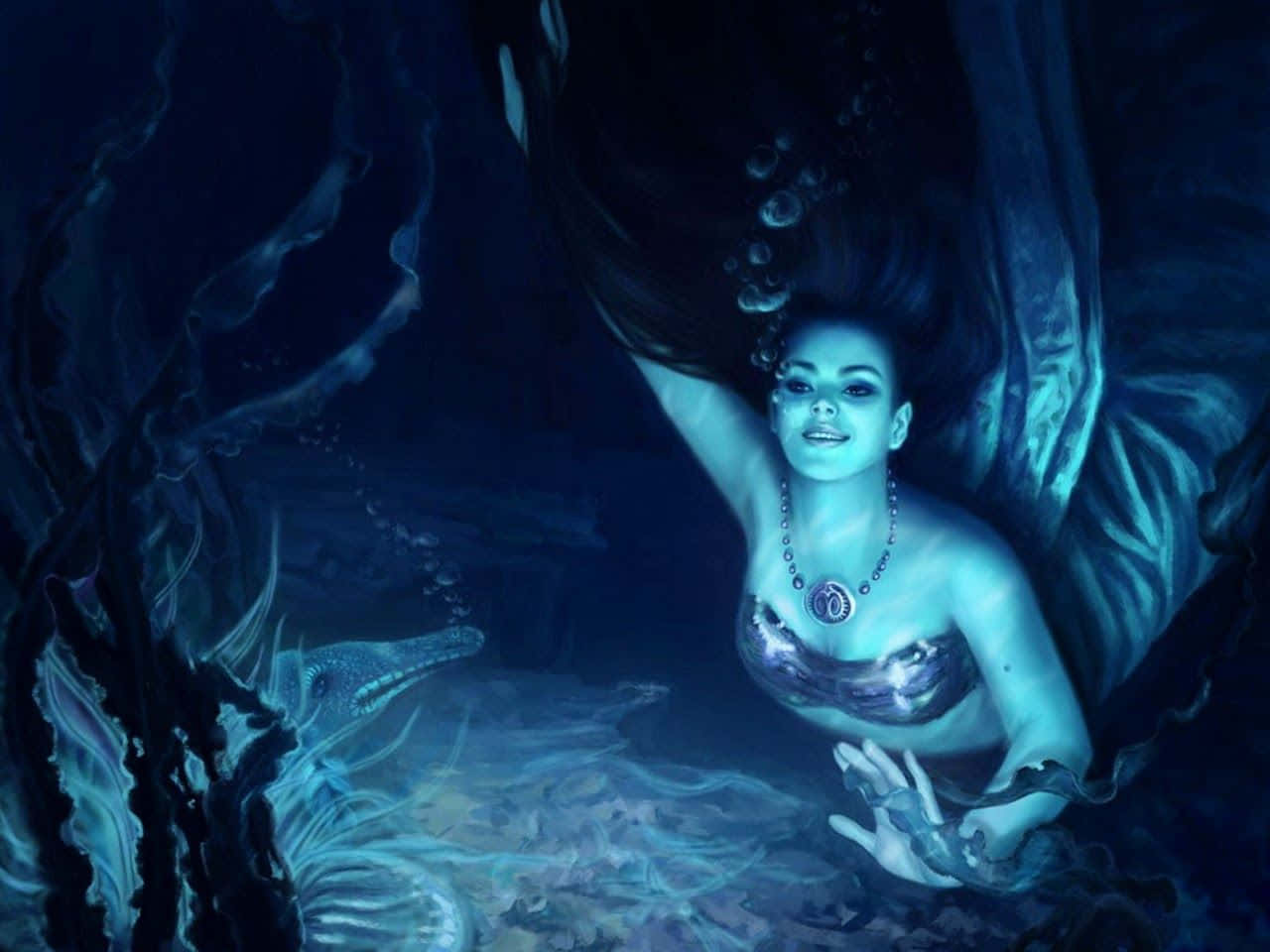 Real Mermaid, mermaid, dark hair, HD Desktop Wallpaper