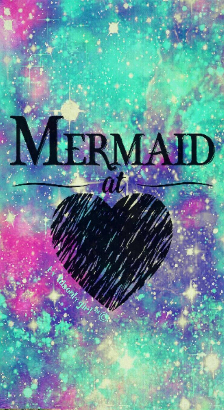 mermaid, cosmic galaxy background, vibrant pink teal and purple hues, HD Phone Wallpaper
