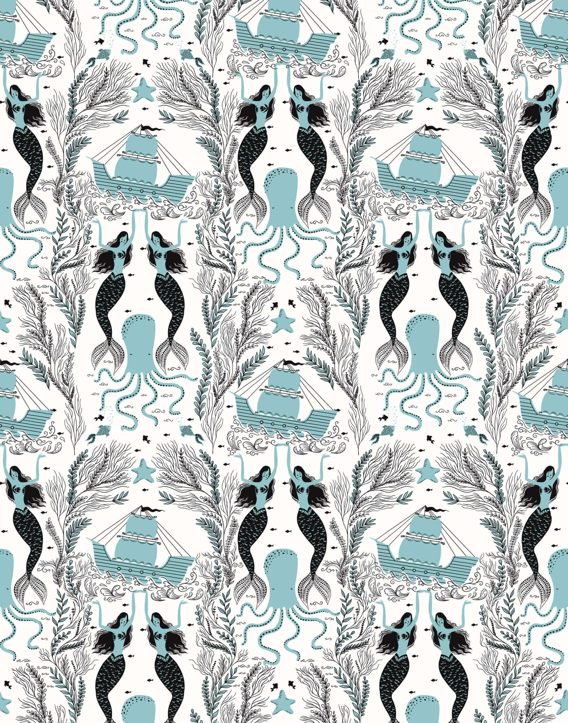 mermaids, octopuses, seaweed, Full HD Phone Wallpaper