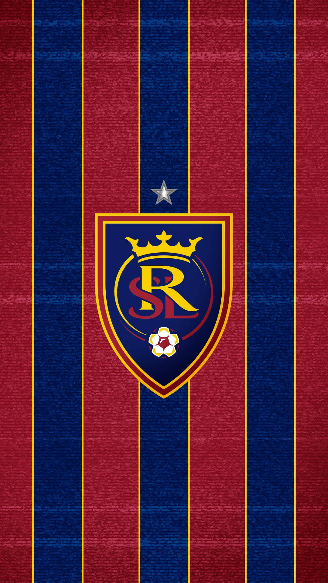Real Salt Lake, red and blue striped, central shield, Full HD Phone Wallpaper