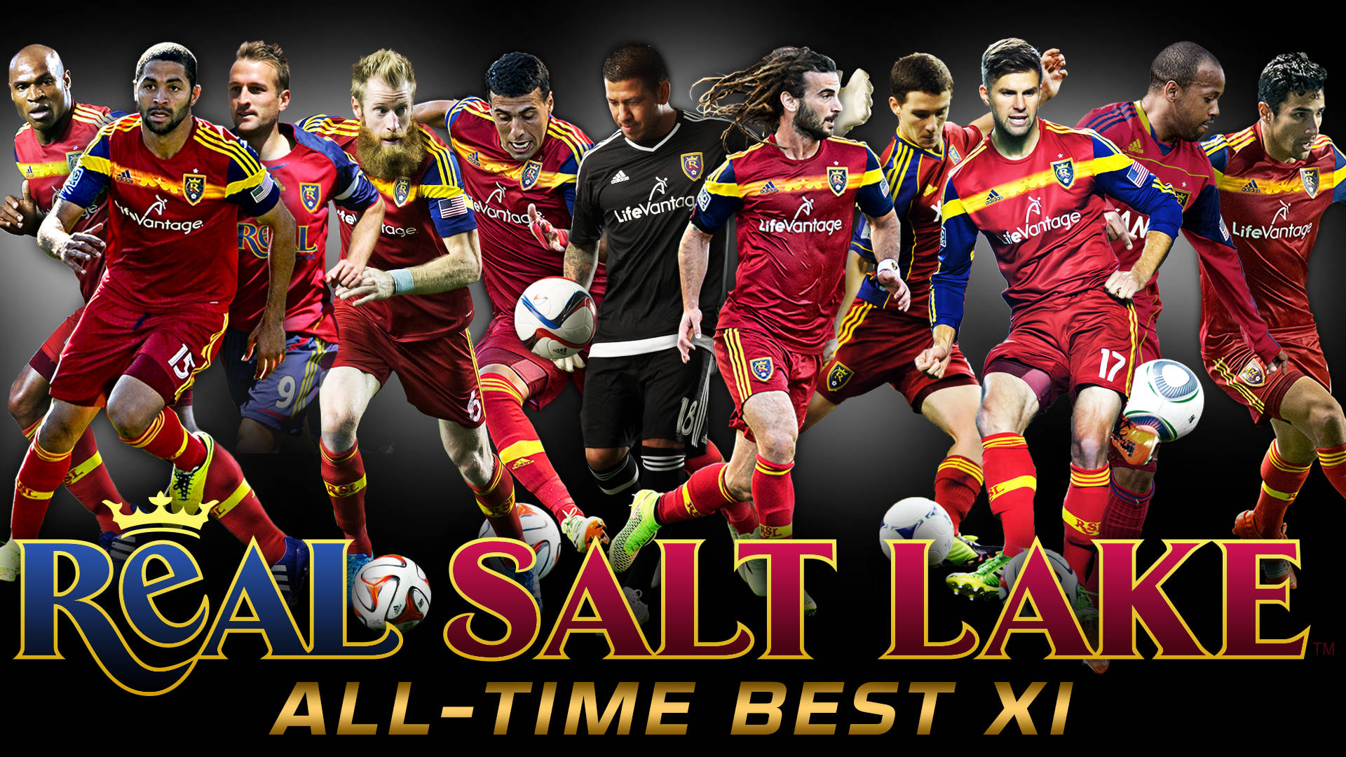 Real Salt Lake, red and yellow kits, soccer players, Full HD Desktop Wallpaper