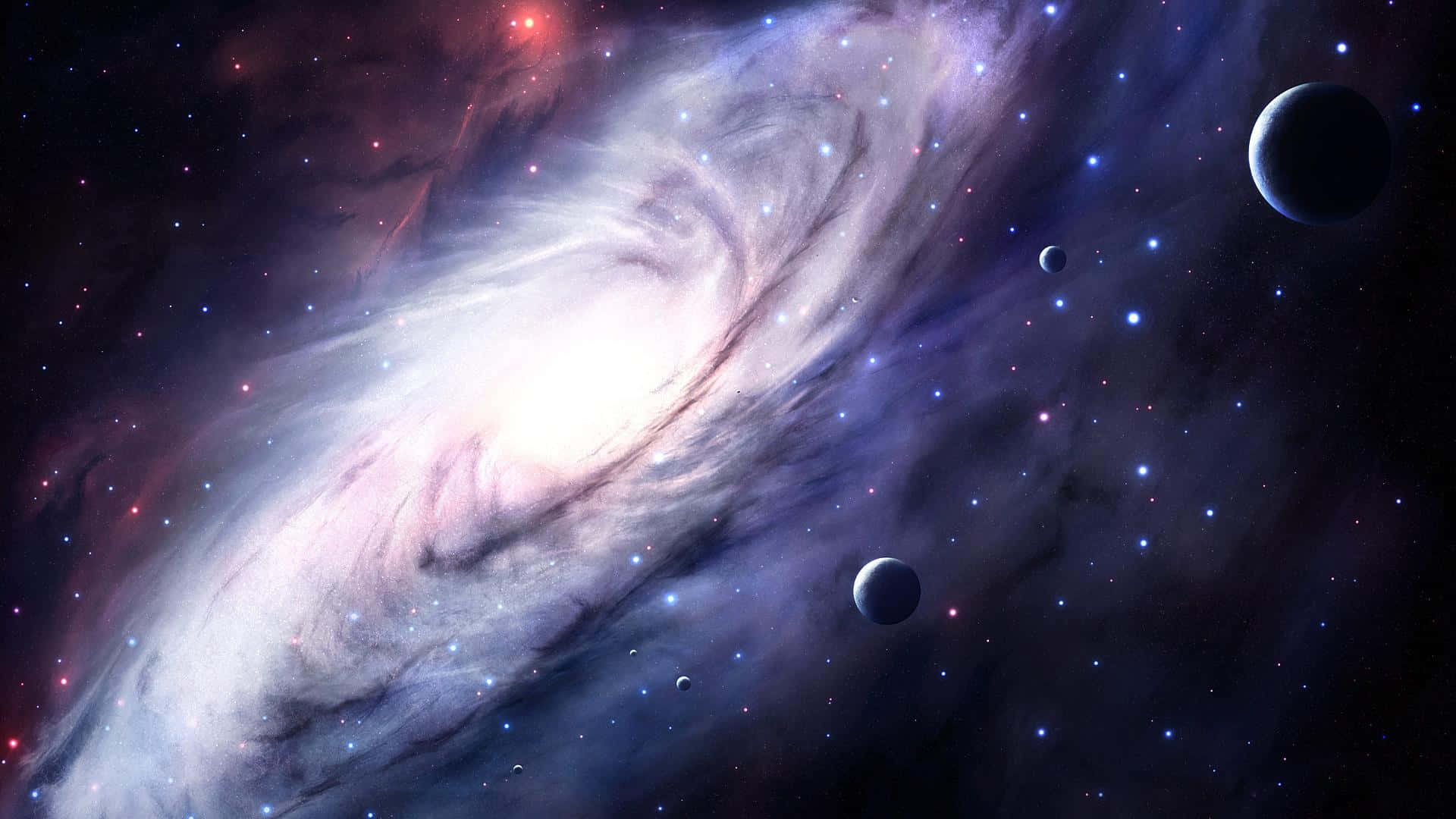 Real Space, spiral galaxy, cosmic dust, Full HD Desktop Wallpaper