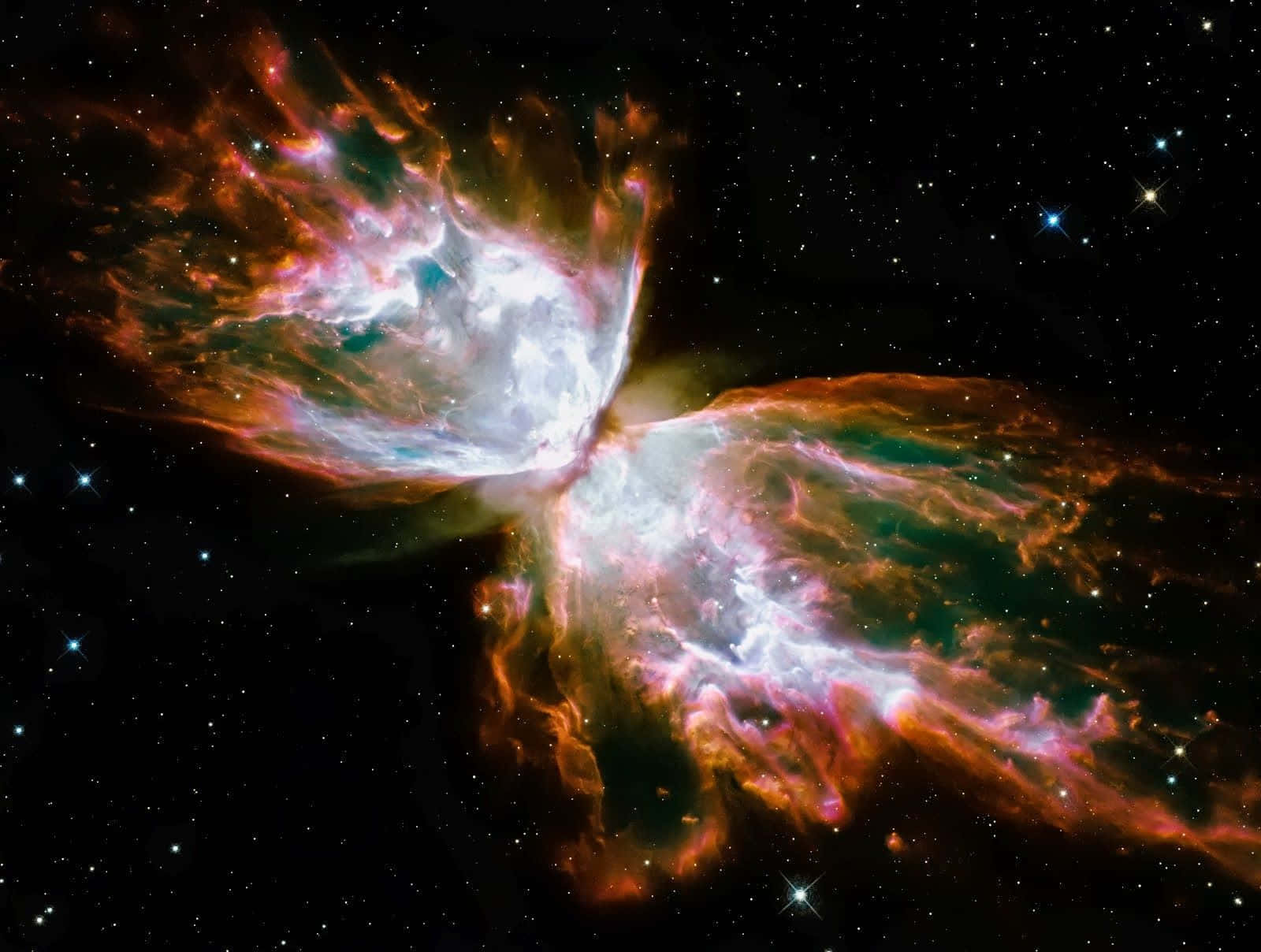 deep space, cosmic nebula, fiery orange, HD Desktop Wallpaper