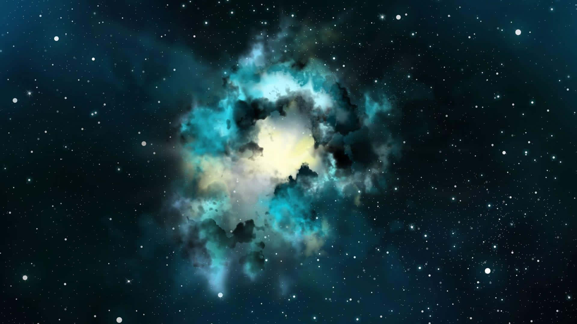 Real Space, teal, yellow, Full HD Desktop Wallpaper