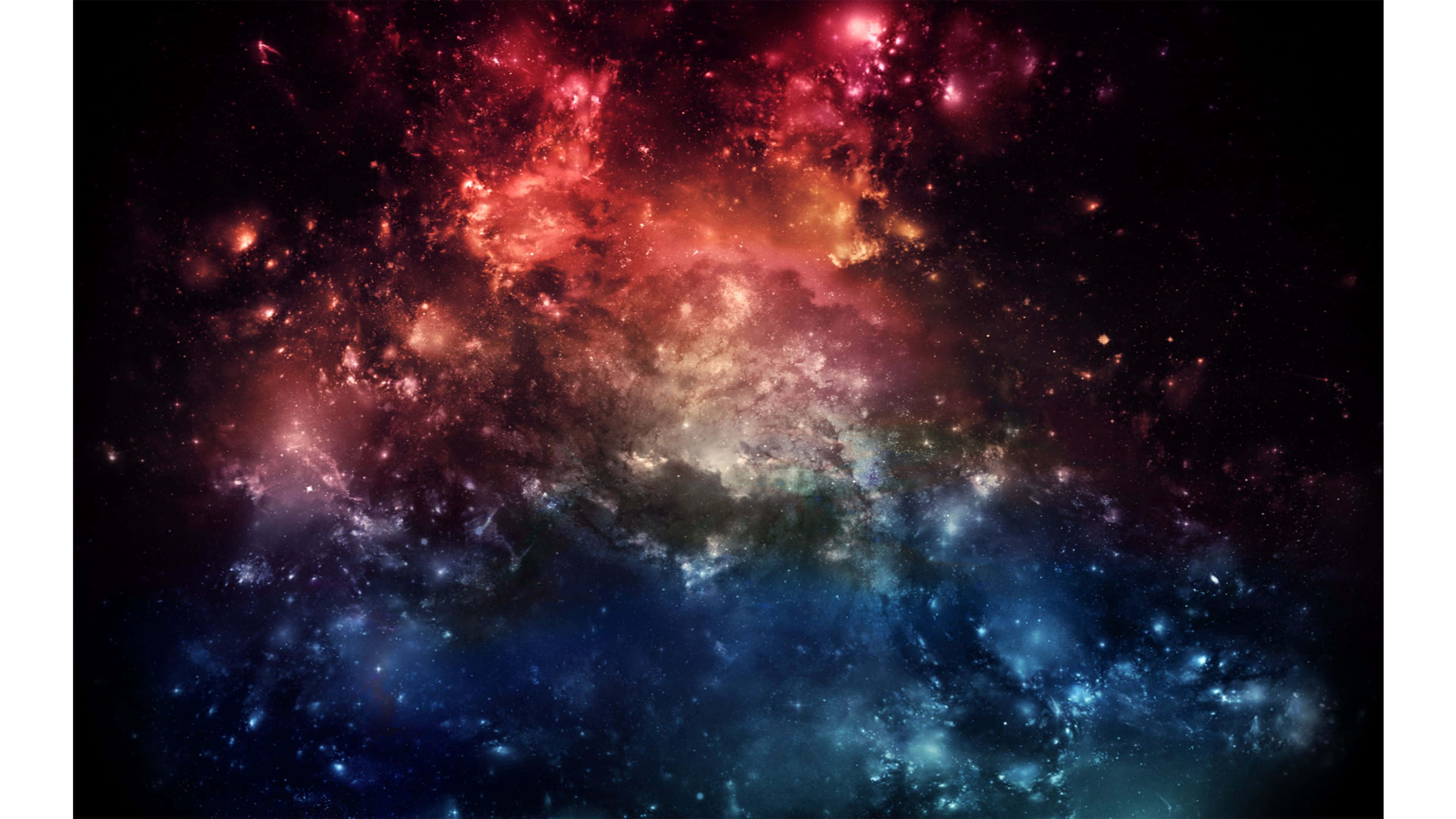 Real Space, cosmic nebula, fiery reds, 4K Desktop Wallpaper